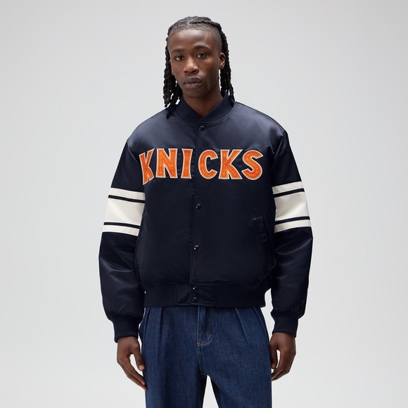 Kith for the New York Knicks Classic Satin Bomber Jacket Nocturnal FW25 Size XL